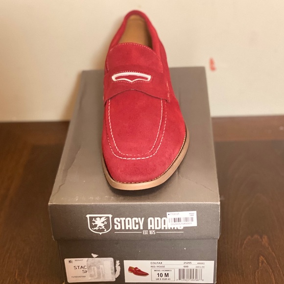 stacy adams red loafers